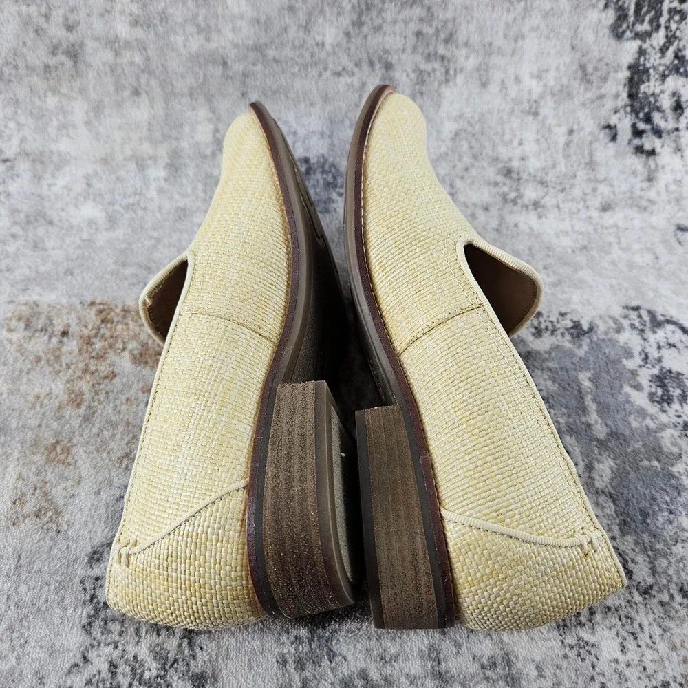 Earth Edna 2‎ Slip On Loafer Shoes Womens 7.5 Yellow Woven Textile Beach Comfort
